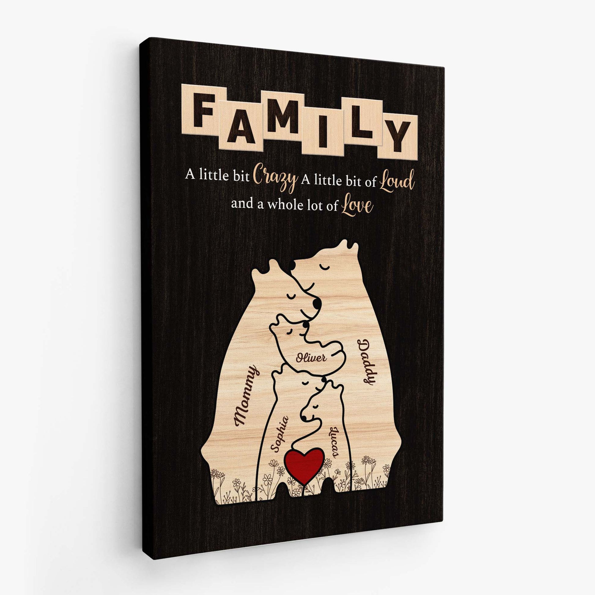 Personalized Family Bear Wall Art for Home Decor - Sentimental Gift Poster or Canvas MagicInPrints