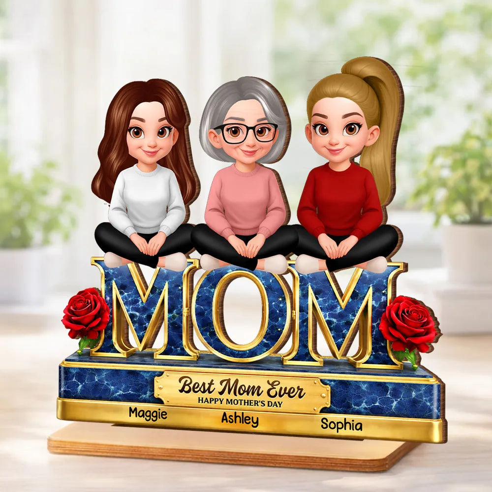 Personalized Mother's Day Figurine Gift for Mom - Custom Family Characters Plaque MagicInPrints