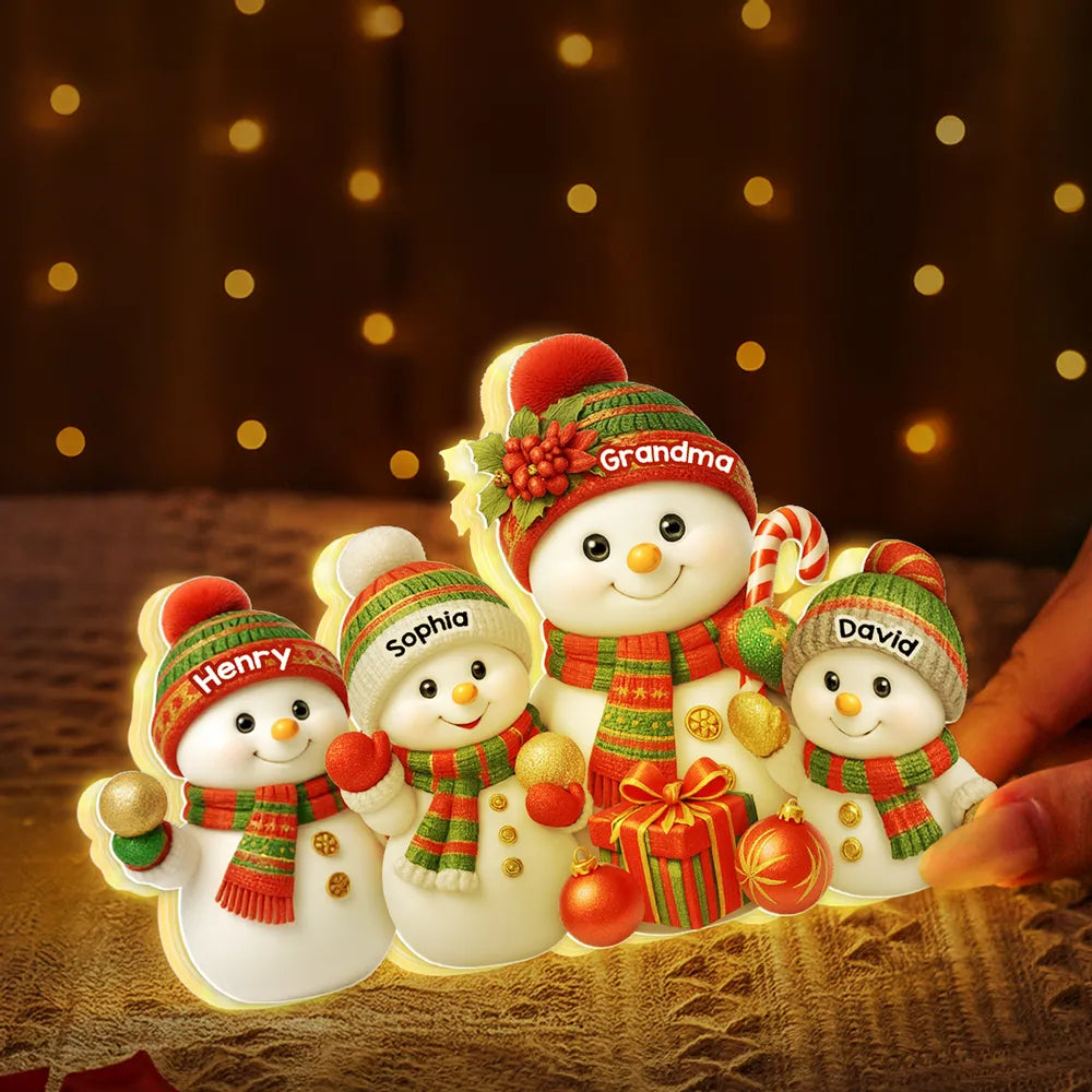 Personalized Snowman Family Figurines for Christmas Decor - Holiday Gift Plaque MagicInPrints