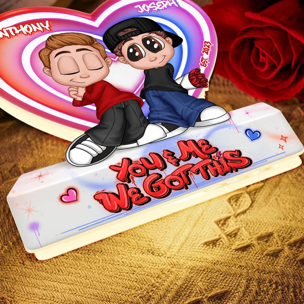 Personalized LED Heart Lamp for Couples - Romantic Gift Plaque MagicInPrints