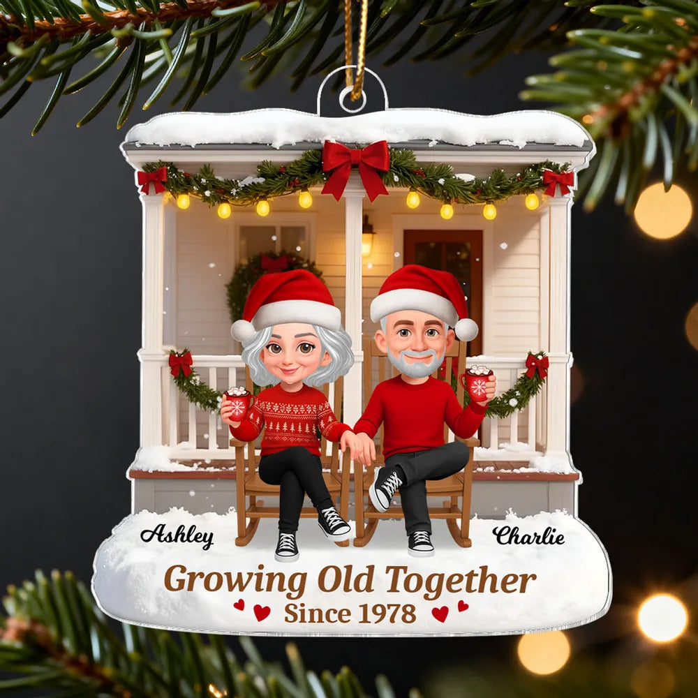 Personalized Couple Christmas Ornament - Growing Old Together Since 1988 Ornament MagicInPrints