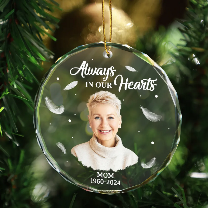 Personalized Memorial Ornament for Dad - Always in My Heart Keepsake Ornament MagicInPrints