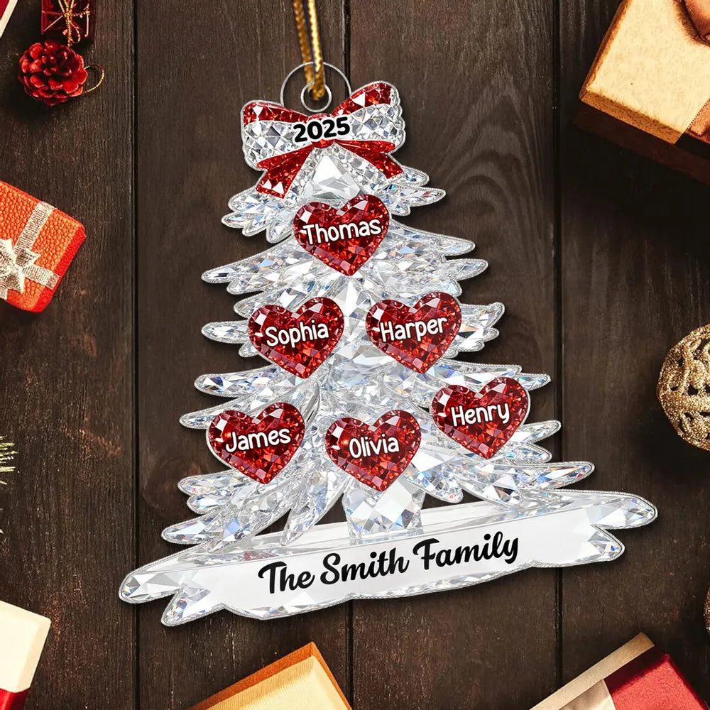 Personalized Family Christmas Tree Ornament with Names - Holiday Decoration Ornament MagicInPrints
