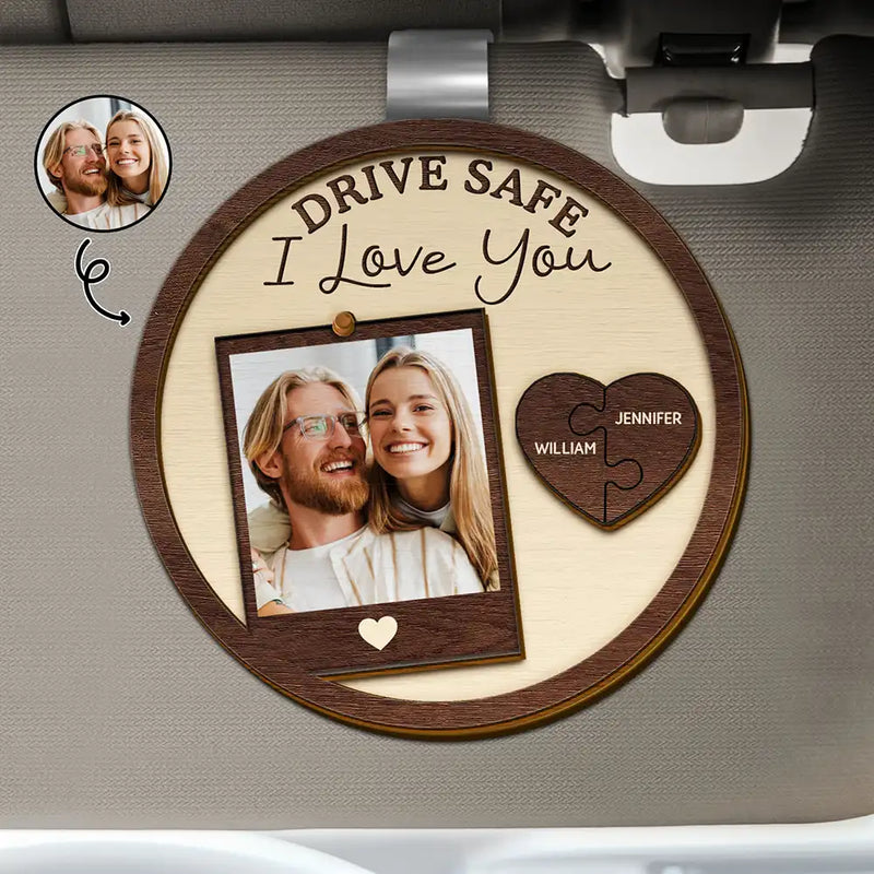Personalized Car Rearview Mirror Hanging Ornament for Couples - Drive Safe Gift Car Hanger MagicInPrints