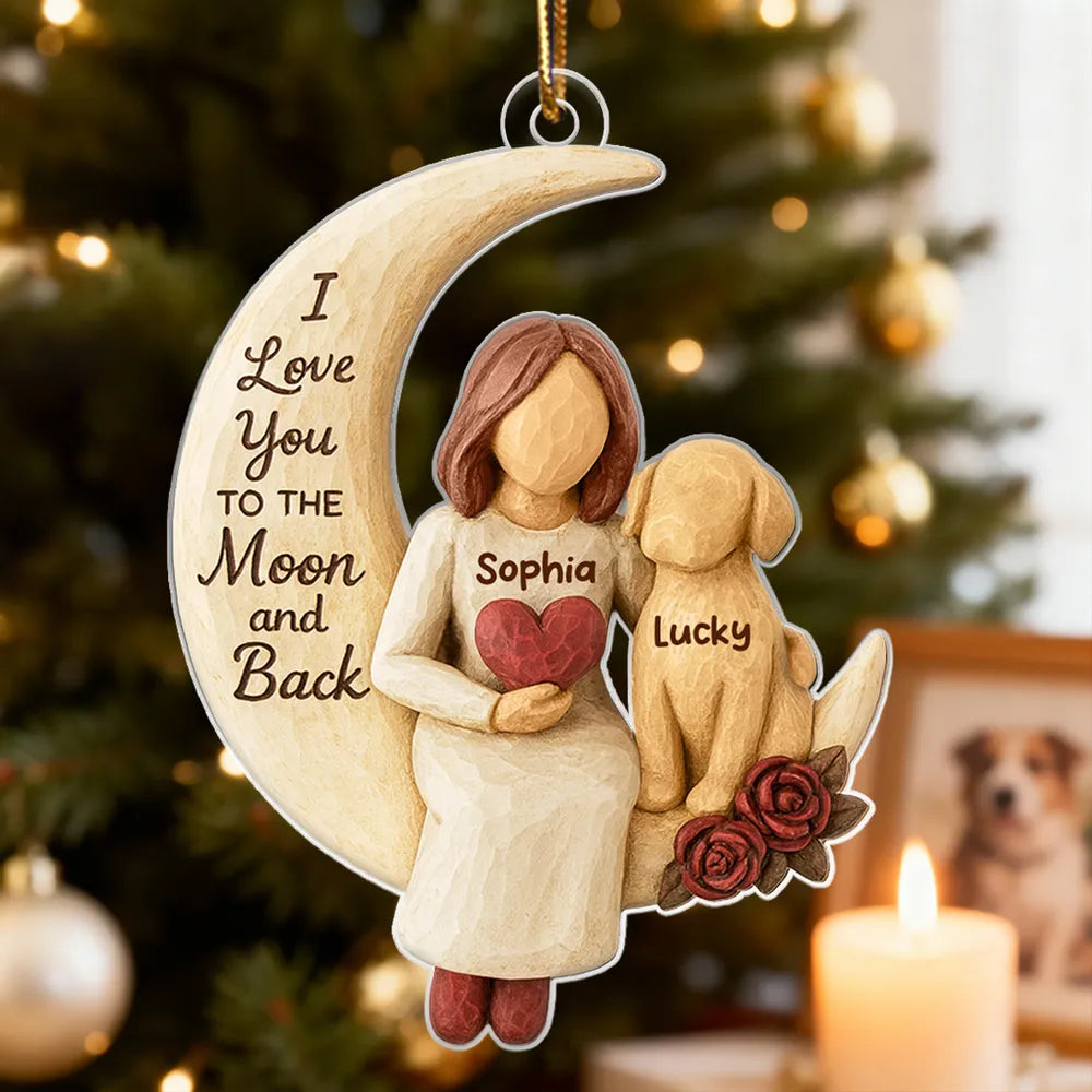 Personalized Moon and Back Ornament for Dog Lovers - Sentimental Gift Ornament MagicInPrints