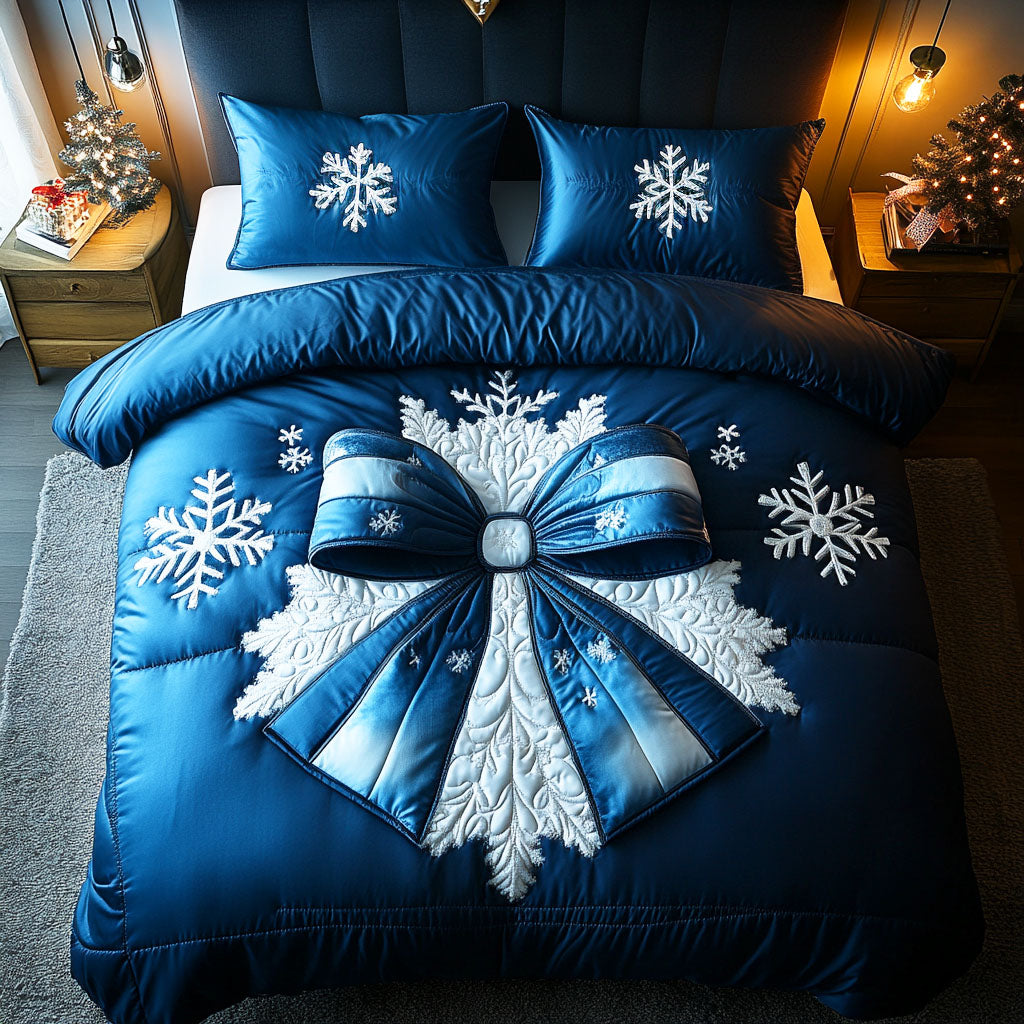Transform Your Bedroom Into a Winter Wonderland – Personalized Quilted Bedding Set – Gift for Home Decor Lovers Quilted Bedding Set V2 MagicInPrints