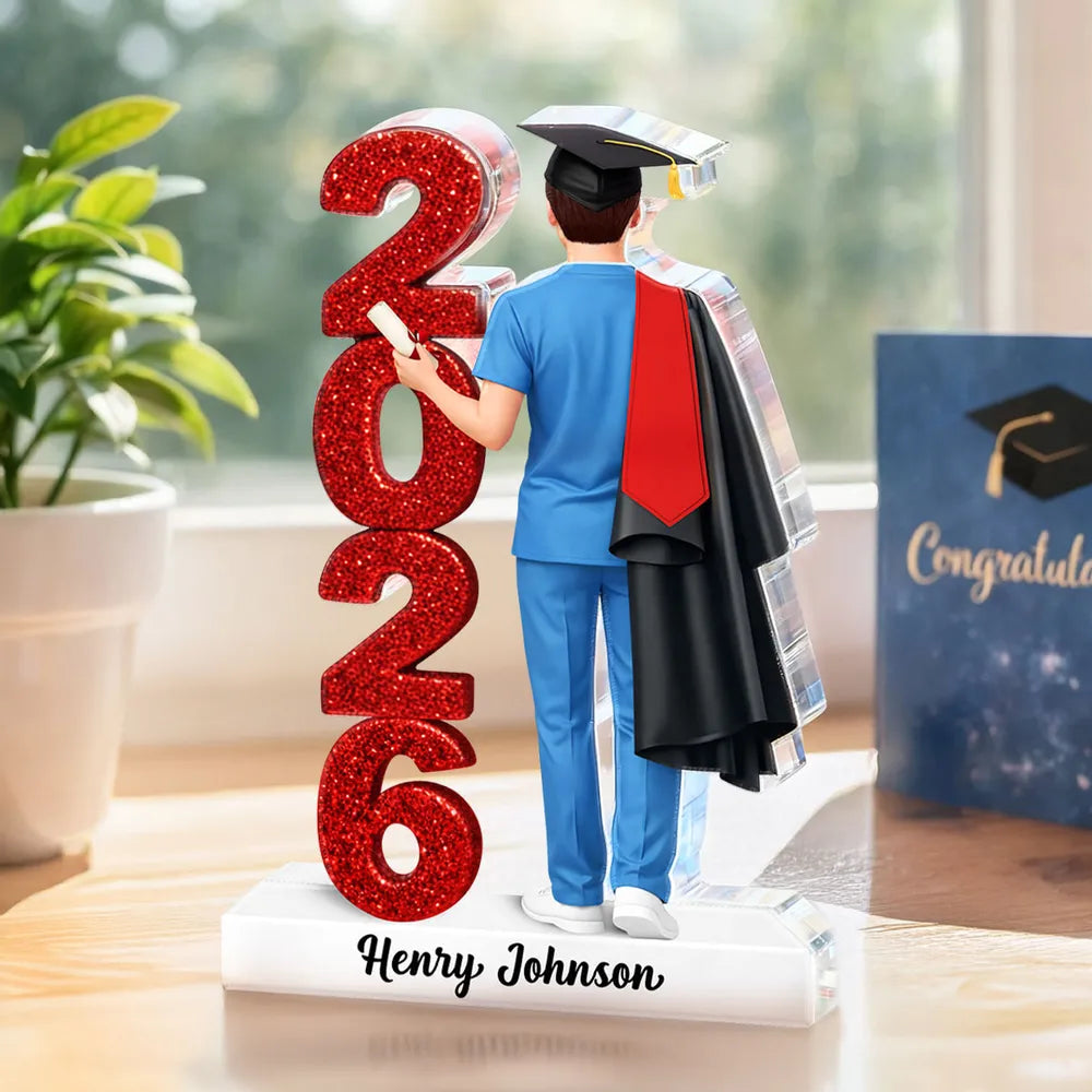 Personalized Graduate Nurse Figurine 2026 - Graduation Gift Plaque MagicInPrints