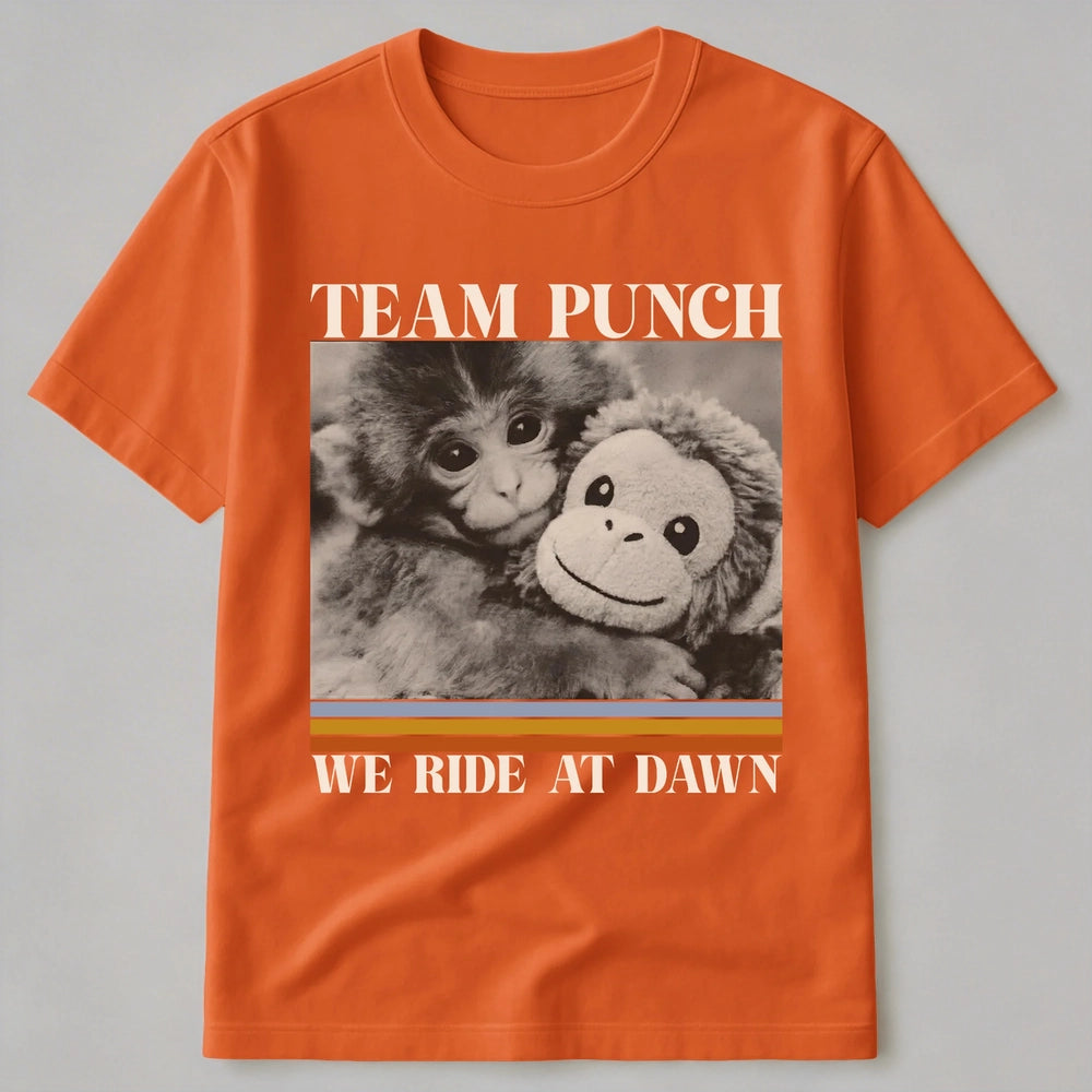 Funny Graphic T-Shirt for Adults - Team Punch Monkey Design Cloth MagicInPrints