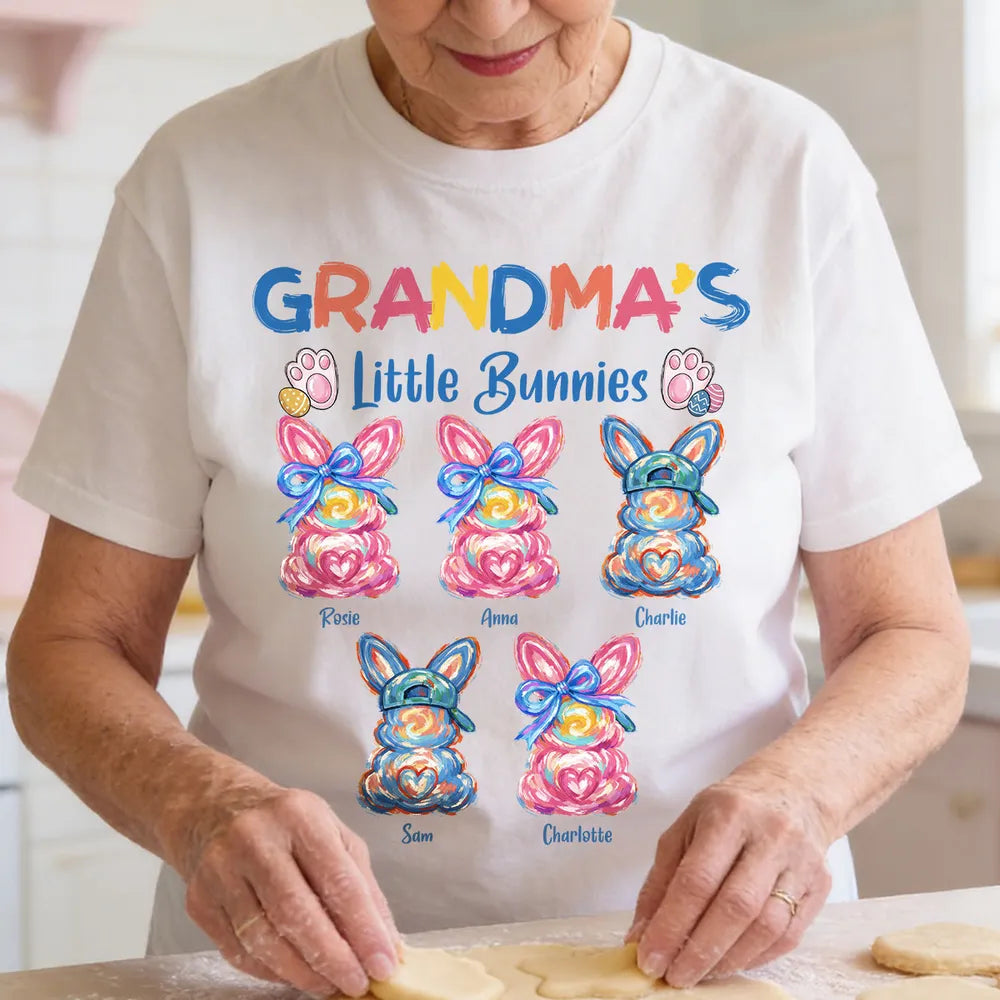 Personalized Grandma's Little Bunnies T-Shirt for Easter - Family Gift Cloth MagicInPrints