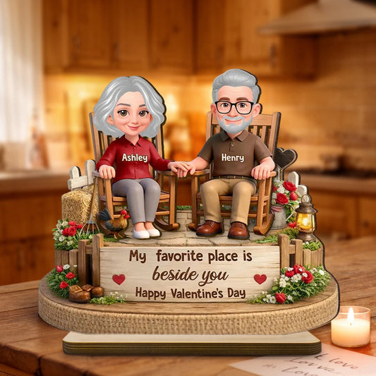 Personalized Couple Figurine Keepsake for Seniors - Valentine's Day Gift Plaque MagicInPrints