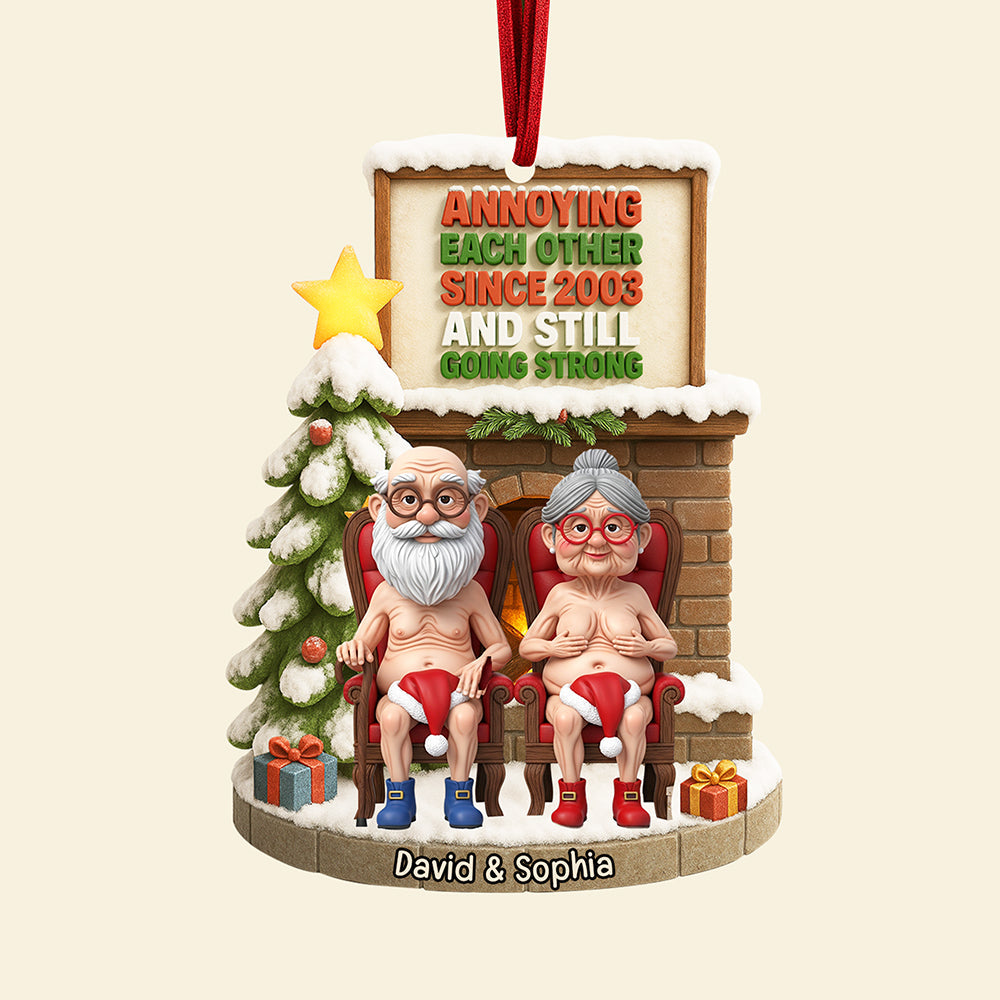 Annoying Each Other Since 2003 - Personalized Naughty Old Couple Christmas Ornament Ornament MagicInPrints
