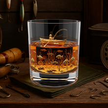 Load image into Gallery viewer, “Savor Your Passion” - Fishing Man Whiskey Glass - Personalized Gift for Fishing Enthusiasts Whiskey Glass MagicInPrints
