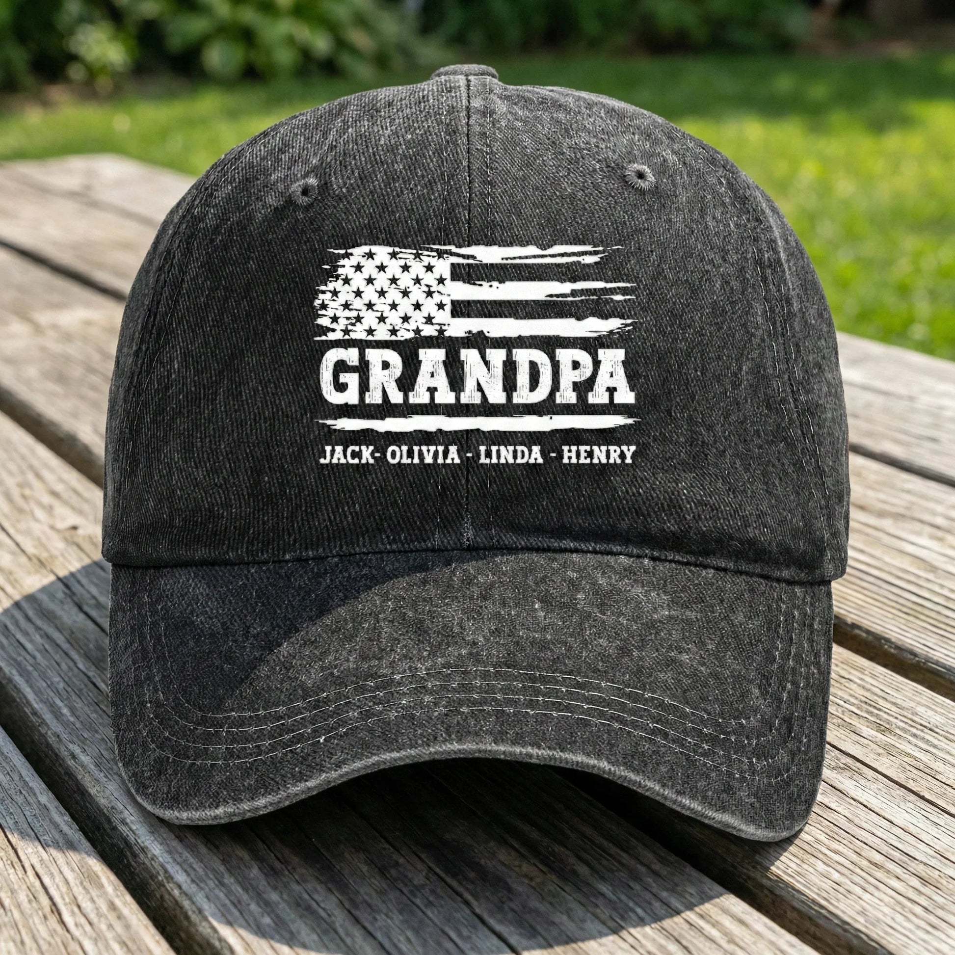 Custom Grandpa Hat for Family - Personalized Names Embroidered Cap Hat MagicInPrints