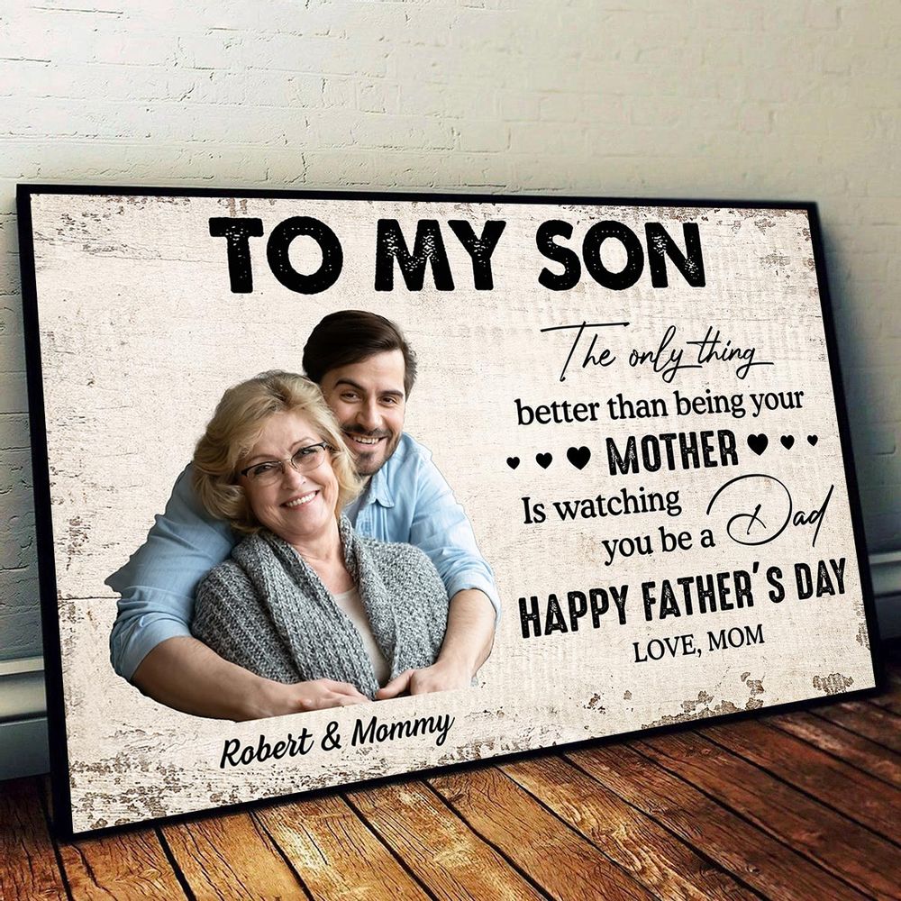 Personalized Father's Day Canvas for Son - Sentimental Gift from Mom Poster or Canvas MagicInPrints