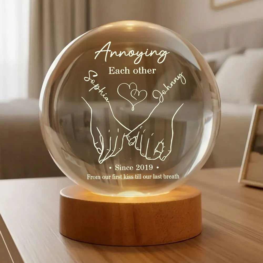 Personalized LED Globe Lamp for Couples with Custom Names - Romantic Anniversary Gift Lamp MagicInPrints