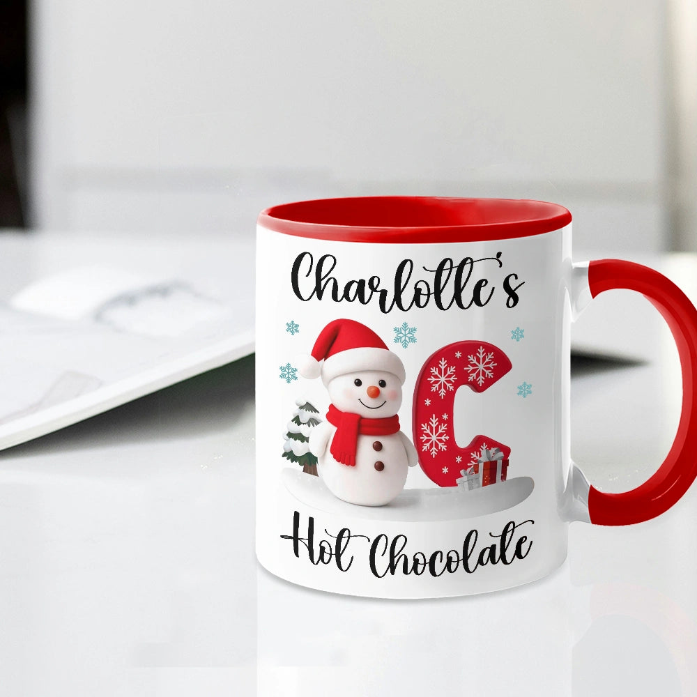 Personalized Christmas Mug for Kids with Snowman Design - Holiday Hot Chocolate Gift Cup MagicInPrints