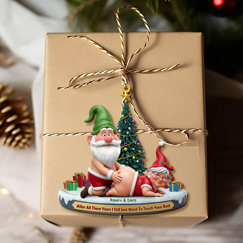 Naughty Old Gnome Couple Ornament - Personalized Gifts For Couple Ornament MagicInPrints