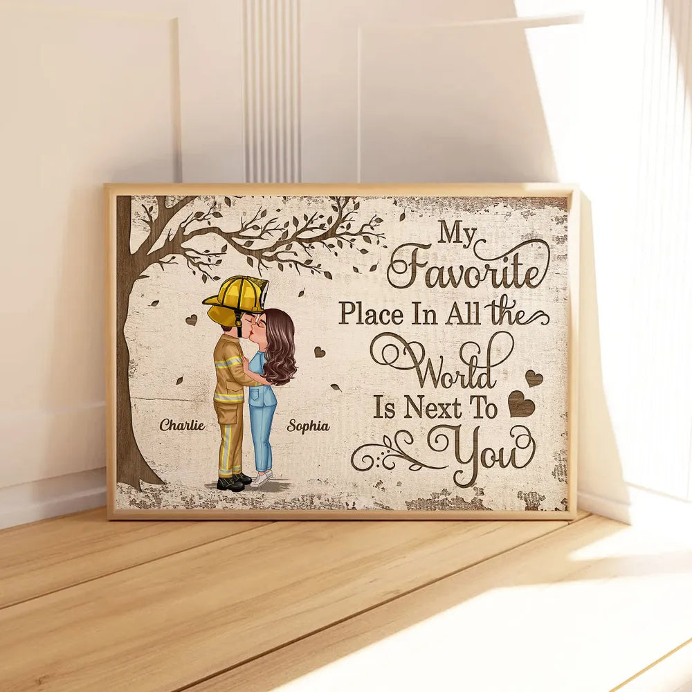 Personalized Couple Wall Art for Firefighter and Partner - Romantic Home Decor Gift Poster or Canvas MagicInPrints