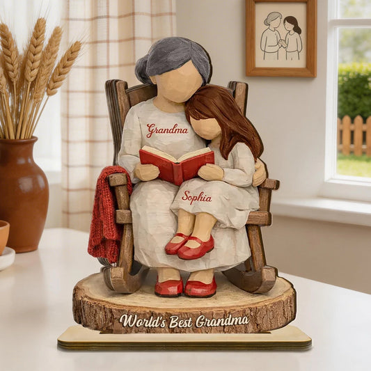 Personalized Grandma and Child Figurine for Family - Sentimental Keepsake Gift Plaque MagicInPrints