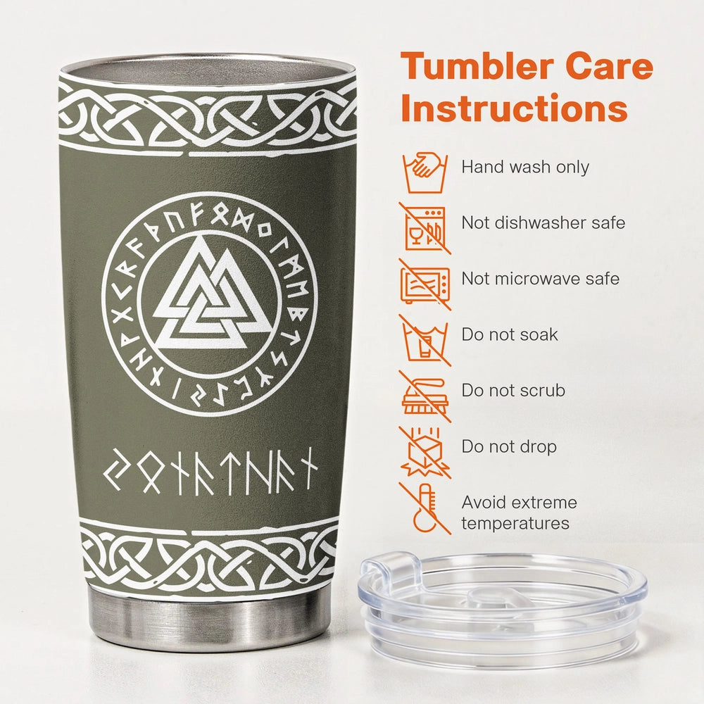 Personalized Viking Rune Tumbler Set for Norse Mythology Fans - Unique Gift Cup MagicInPrints