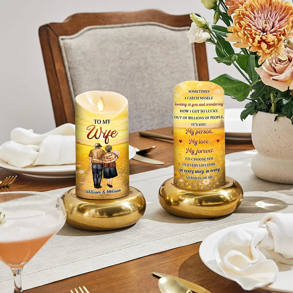 Personalized LED Candle for Wife - Sentimental Gift for Anniversary or Special Occasions Lamp MagicInPrints