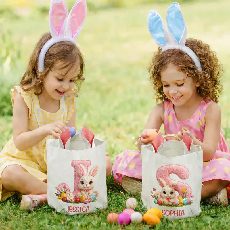 Personalized Easter Bunny Tote Bag for Kids - Custom Name Gift Bag MagicInPrints
