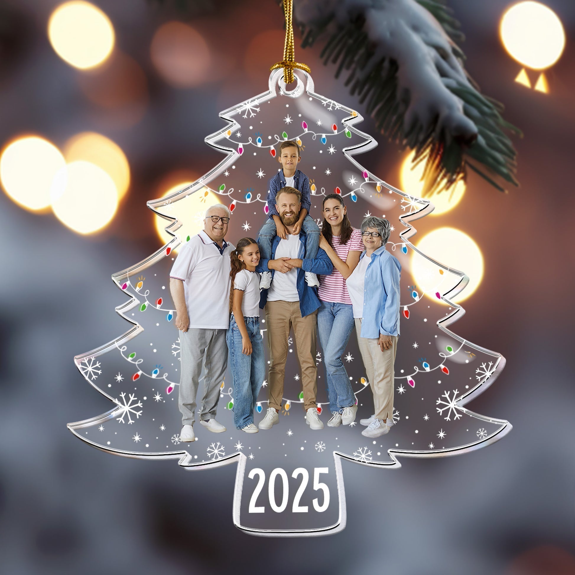 Custom Family Photo Christmas Tree Ornament 2025 - Personalized Holiday Keepsake Ornament MagicInPrints