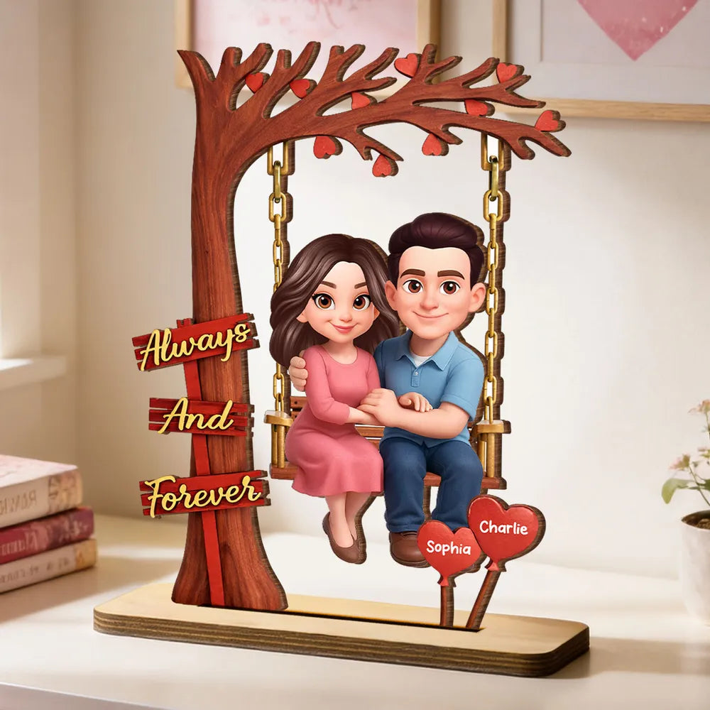 Personalized Couple Figurine Swing Decor for Lovers - Romantic Gift Plaque MagicInPrints