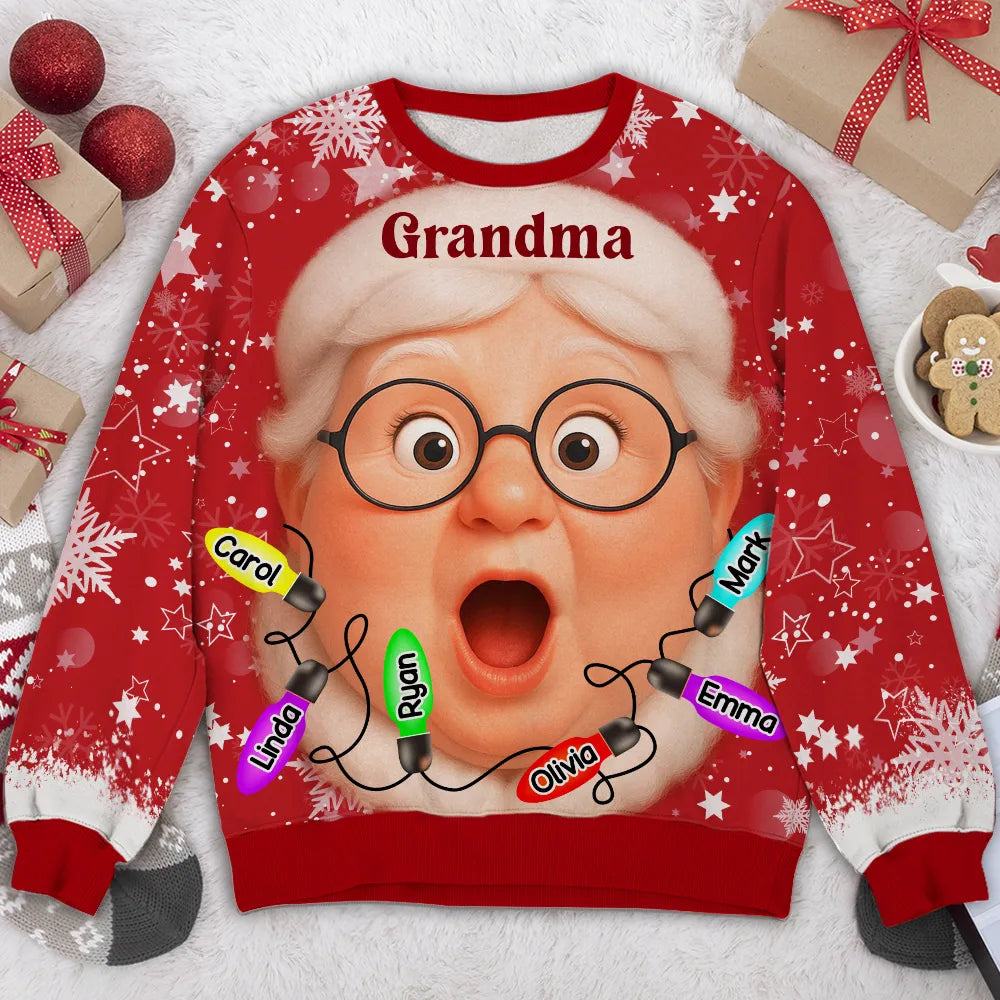Personalized Grandma Christmas Sweater for Family - Festive Holiday Gift Cloth MagicInPrints
