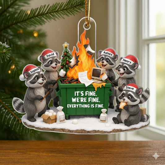 Personalized Raccoon Family Christmas Ornament - Funny Holiday Decor Ornament MagicInPrints