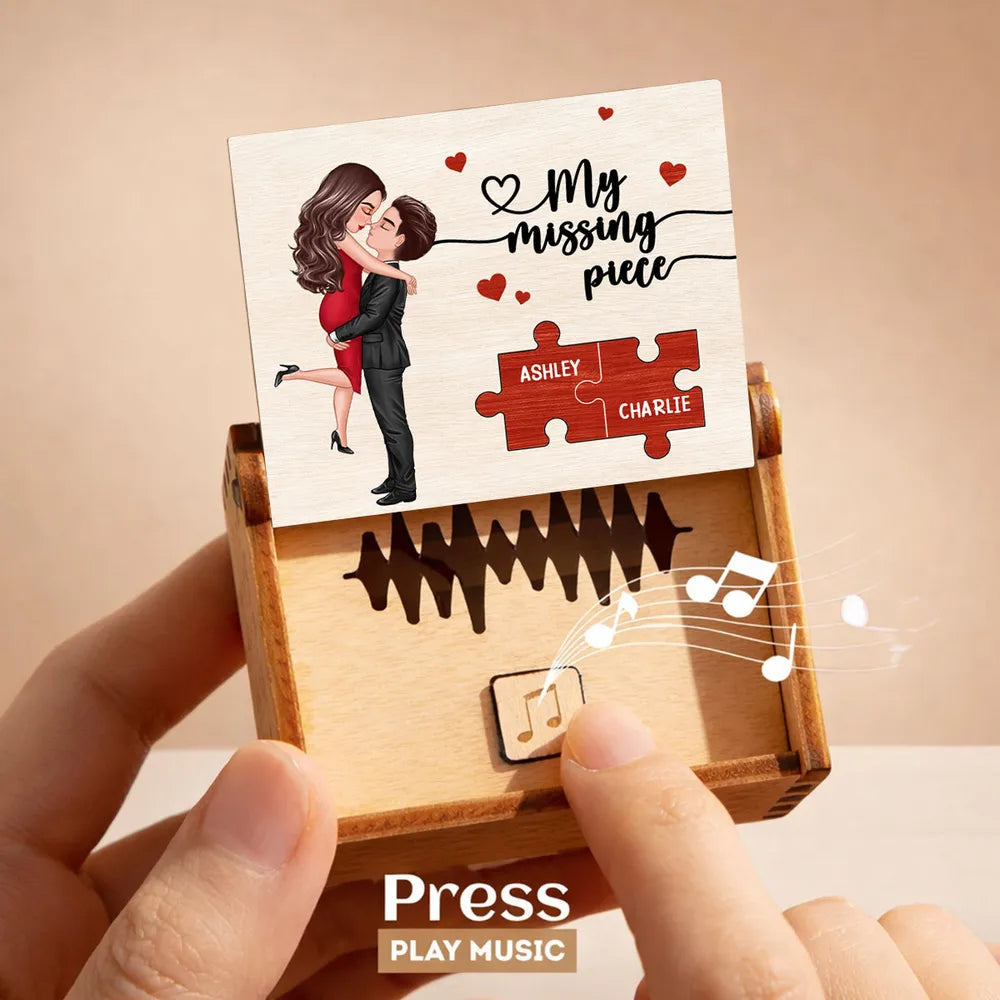 Personalized Wooden Music Box for Couples with Cartoon Design - Romantic Gift for Anniversaries Plaque MagicInPrints