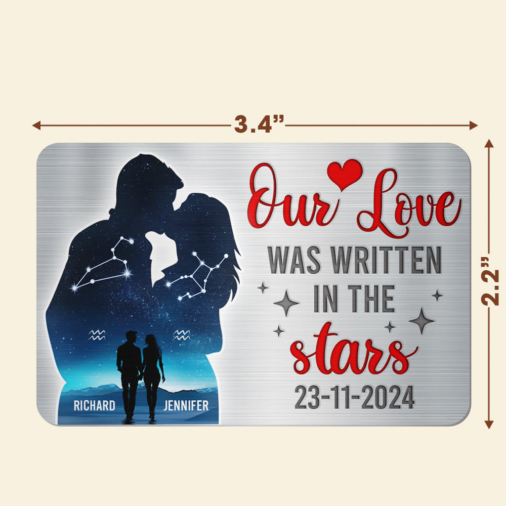Custom Couple Aluminum Wallet Card - Our Love Was Written in the Stars Wallet Card PopCulturePrints