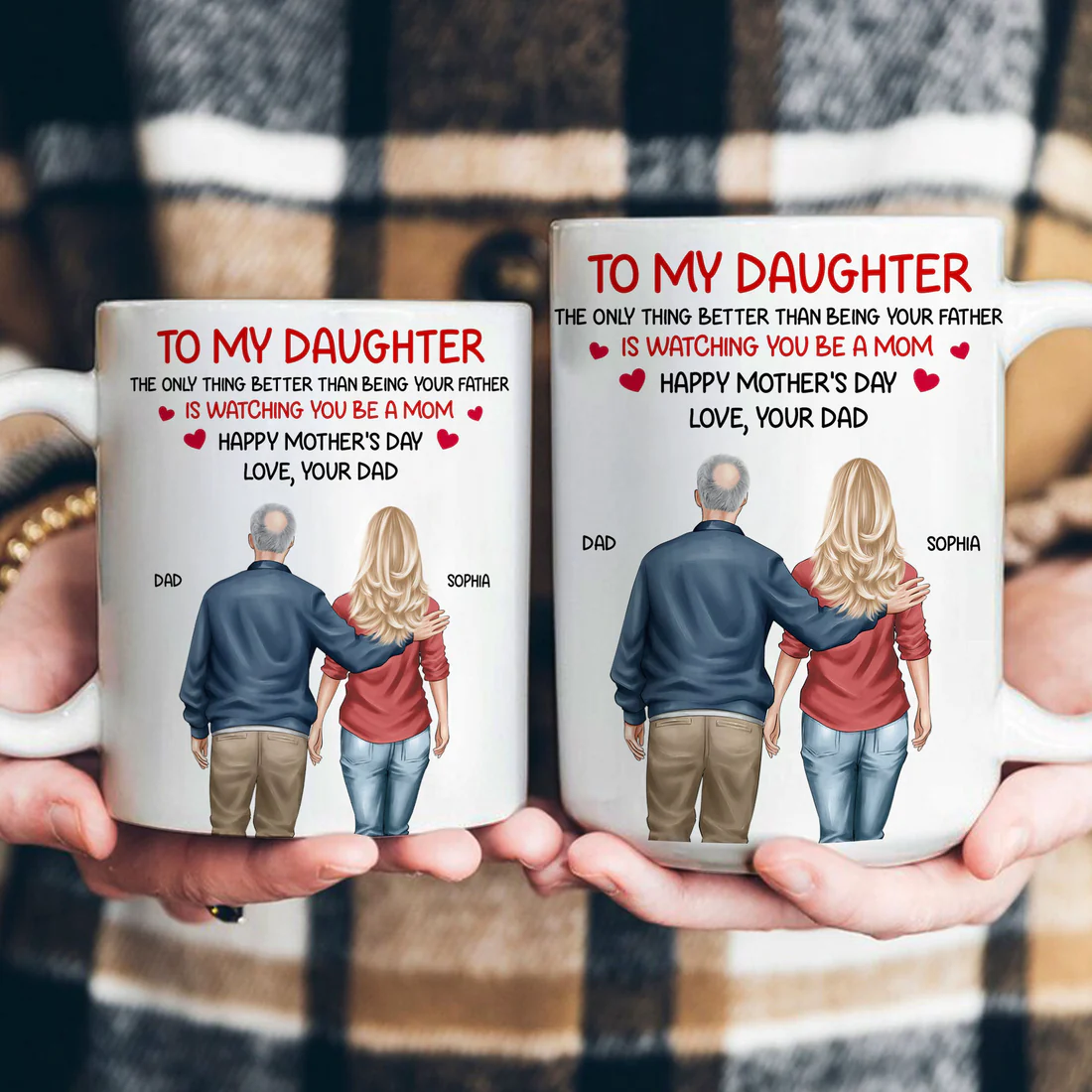 Personalized Mother's Day Mug for Daughter - Heartfelt Message from Dad Cup MagicInPrints