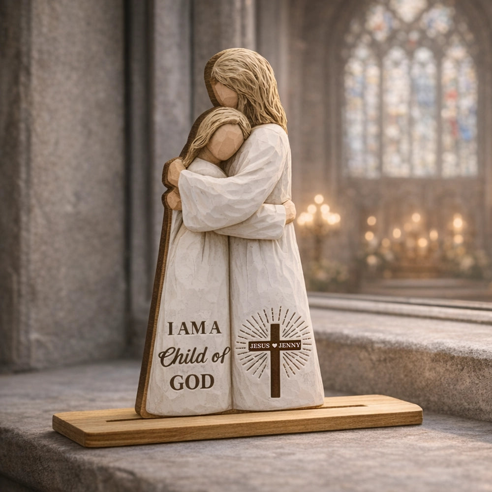 Personalized Wooden Figurine for Christians - Child of God Keepsake Plaque MagicInPrints