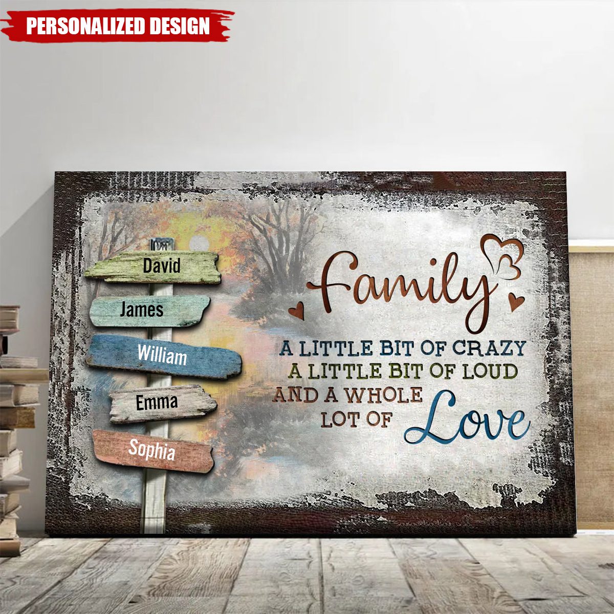 Personalized Family Wall Art Signpost Design - Home Decor Gift Poster or Canvas MagicInPrints