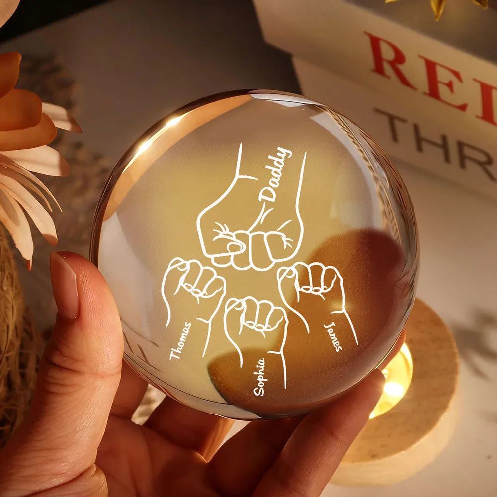 Personalized Family Fist Bump Night Light for Dad - Father's Day Gift Lamp MagicInPrints