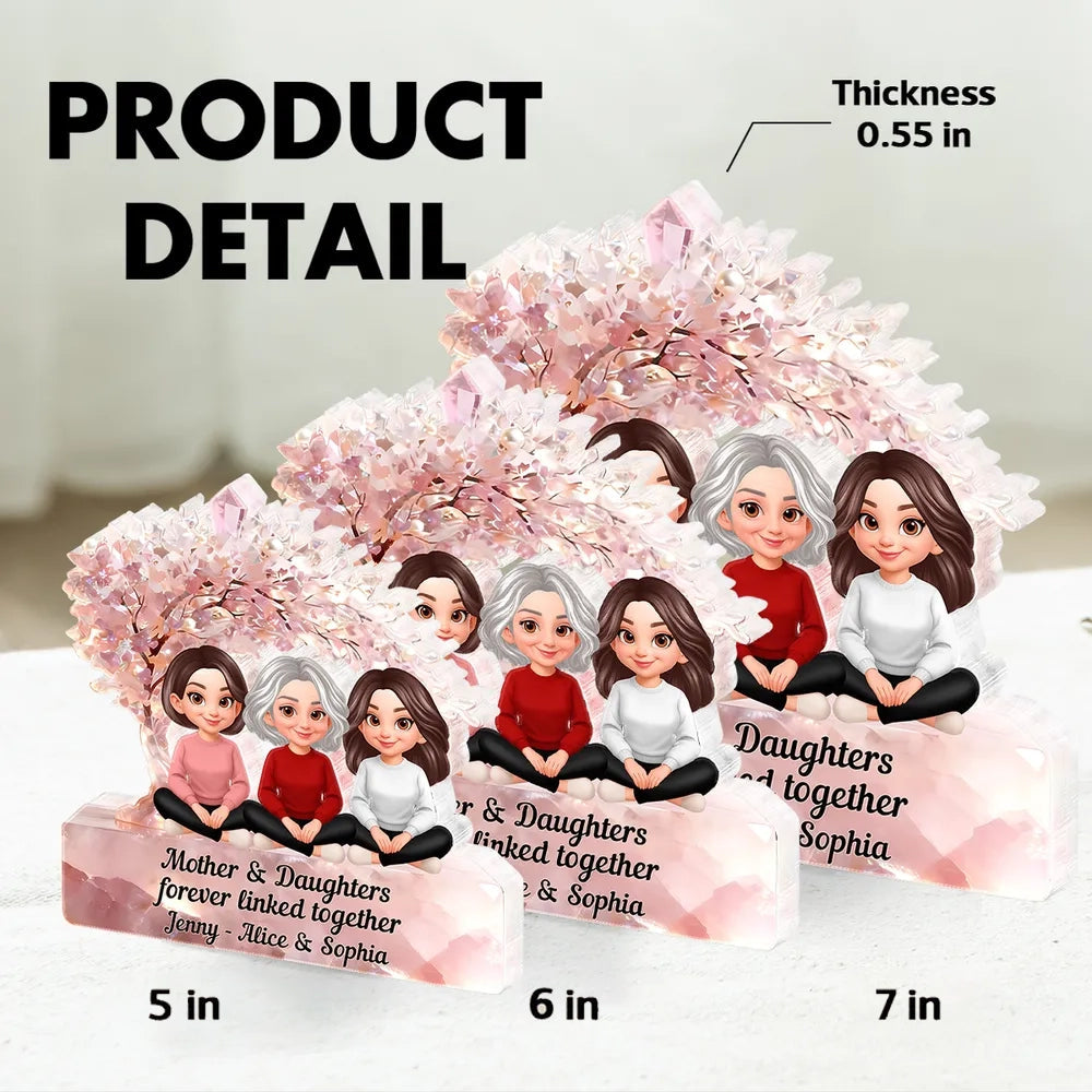 Personalized Mother & Daughters Crystal Ornament - Sentimental Family Gift Plaque MagicInPrints