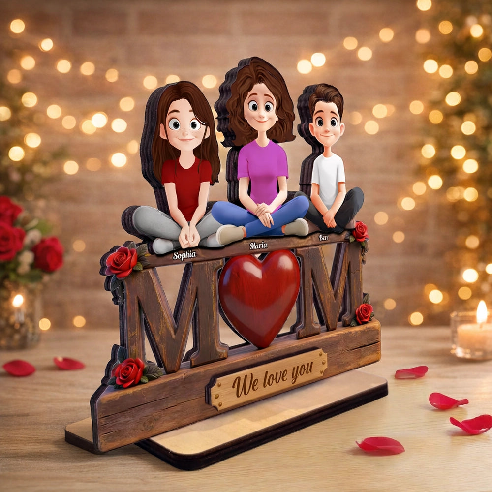 Personalized Family Figurine Decor for Mom with Custom Names - Mother's Day Gift Plaque MagicInPrints