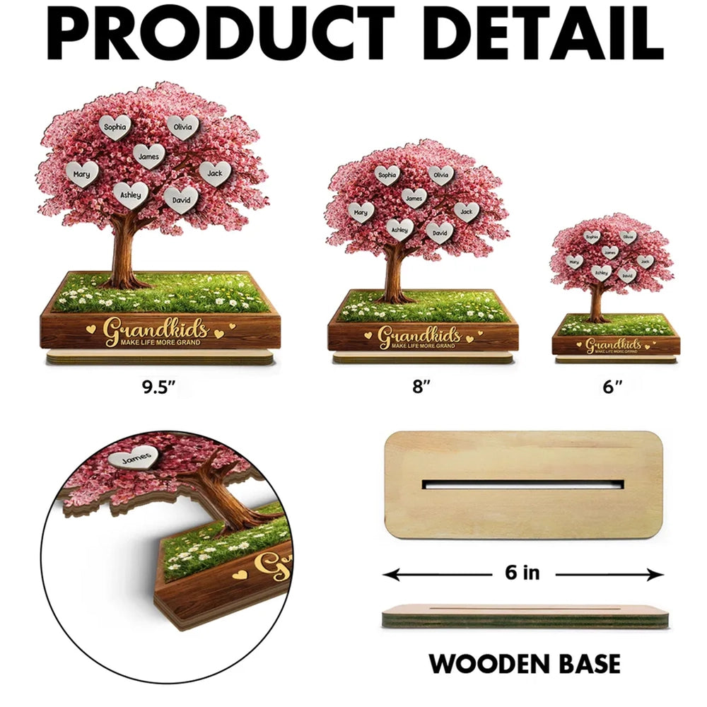 Personalized Family Tree Sculpture for Grandparents - Heartfelt Gift Plaque MagicInPrints