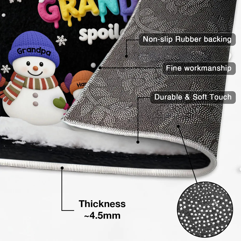 Personalized Christmas Doormat for Grandparents - Snowman Family Design Doormat MagicInPrints