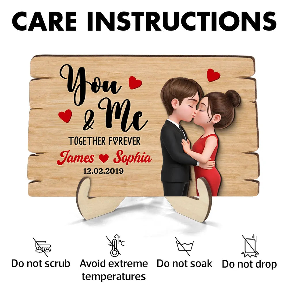 Personalized Romantic Wooden Sign for Couples - Anniversary Gift Plaque MagicInPrints
