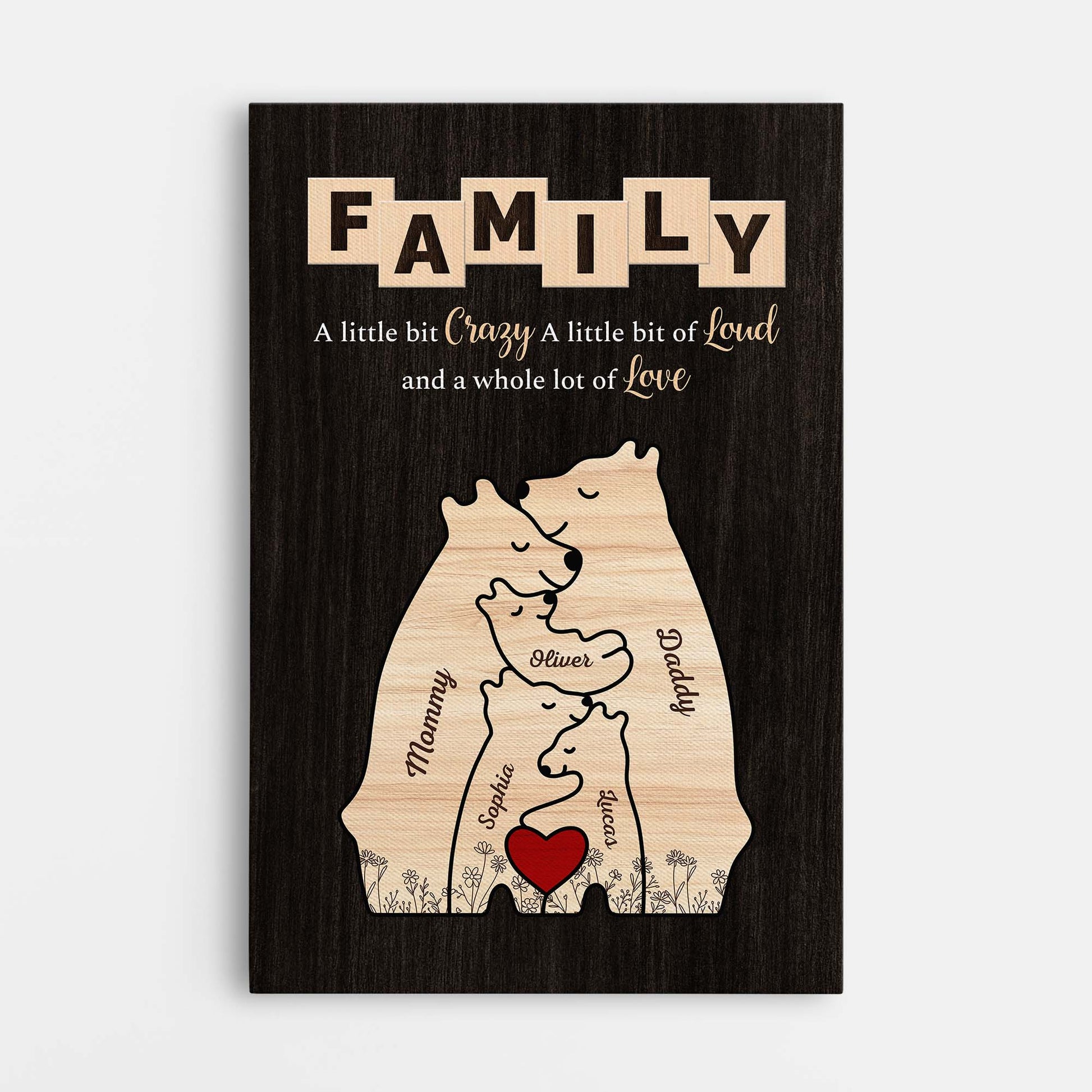 Personalized Family Bear Wall Art for Home Decor - Sentimental Gift Poster or Canvas MagicInPrints