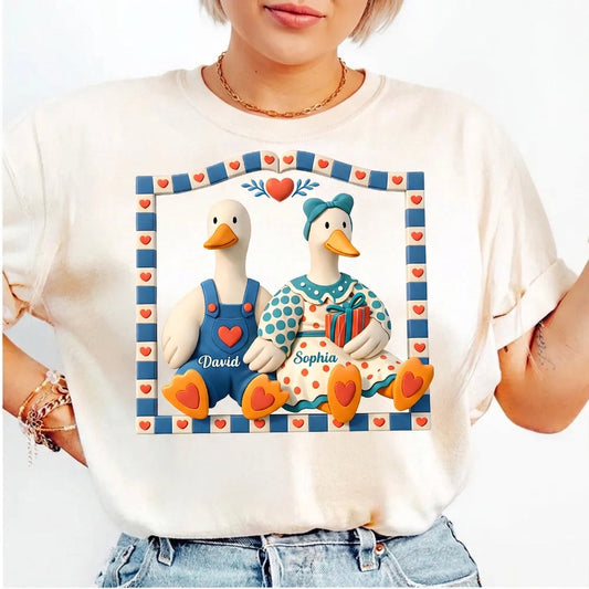 Personalized Duck Couple T-Shirt for Couples - Cute Gift Idea Cloth MagicInPrints