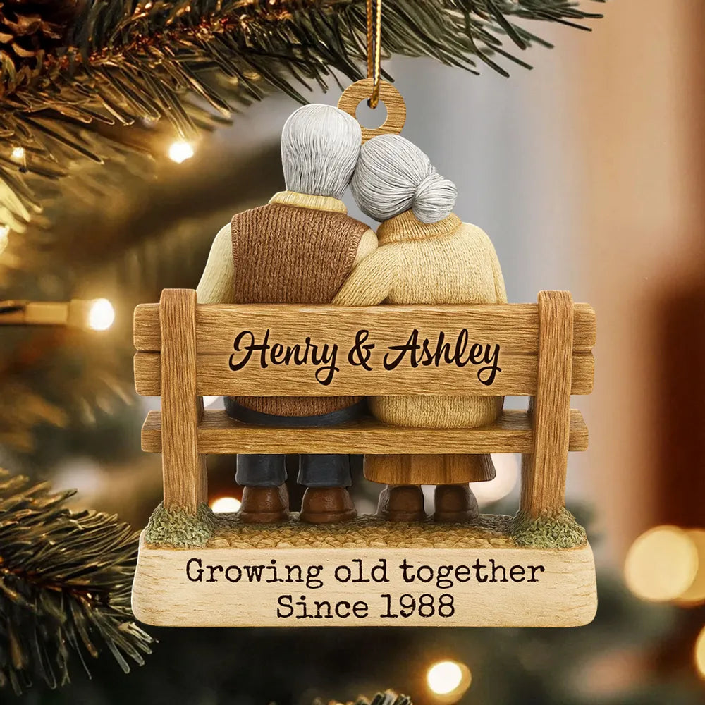 Personalized Couple Ornament for Seniors - Anniversary Keepsake Ornament MagicInPrints