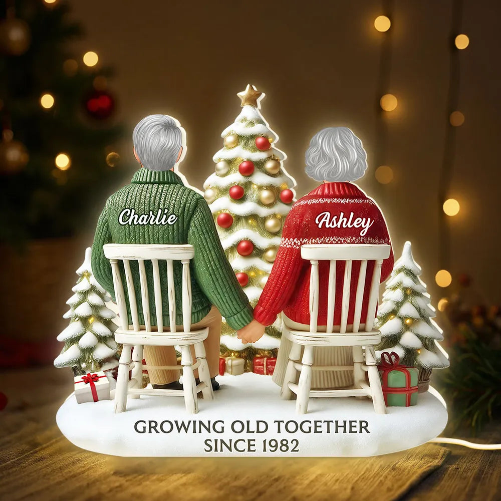 Personalized Couple Christmas Ornament - Growing Old Together Since 1982 Plaque MagicInPrints