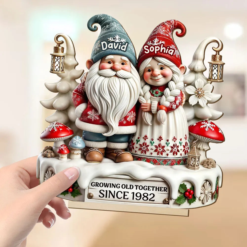 Personalized Gnome Couple Figurine for Couples - Anniversary Gift Plaque MagicInPrints