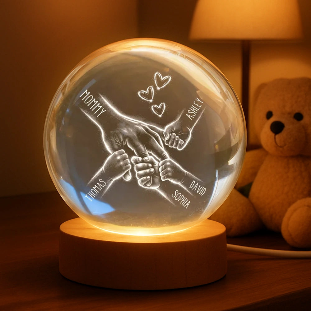 Personalized Family Handprint Night Light for Kids Room - Sentimental Gift Lamp MagicInPrints