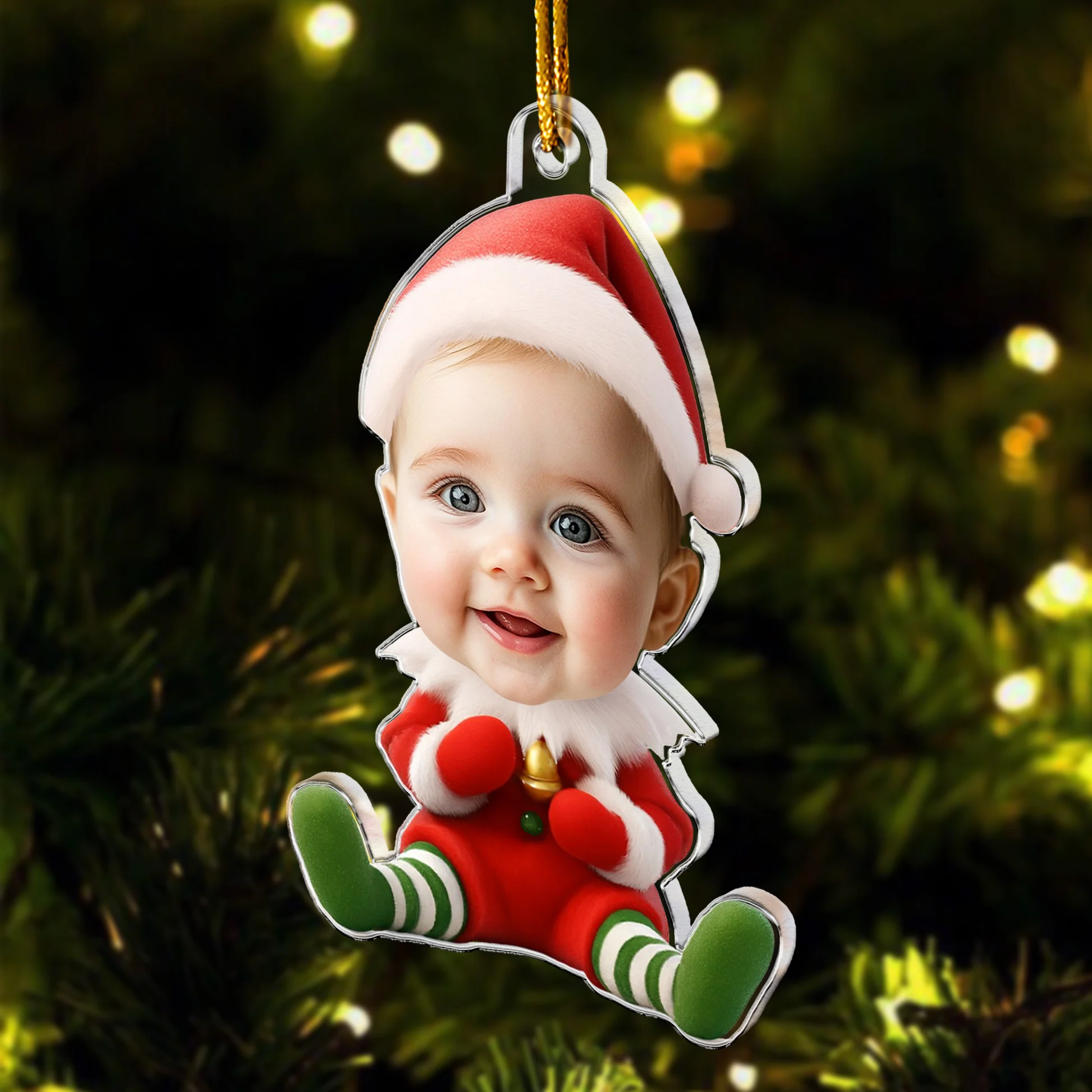 Custom Baby Face Christmas Ornament for Families - Holiday Decoration Ornament MagicInPrints
