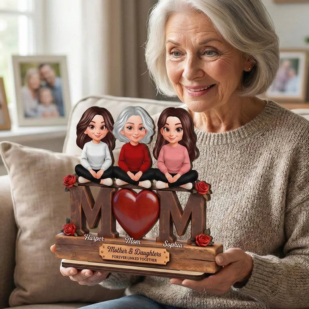 Personalized Mother and Daughters Figurine - Sentimental Gift for Family Bonding Plaque MagicInPrints