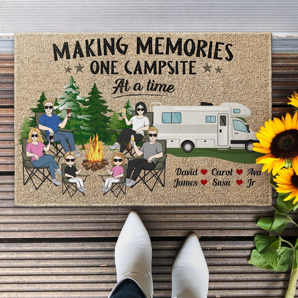 Personalized Camping Doormat for Families - Making Memories at Campsite Doormat MagicInPrints